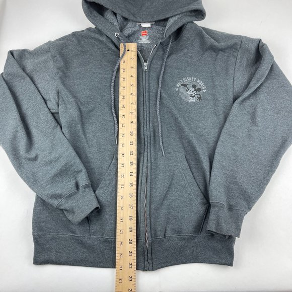 Disney Parks Hanes Jacket Womens Medium Gray Full Zip Hooded Mickey Mouse - Picture 6 of 9